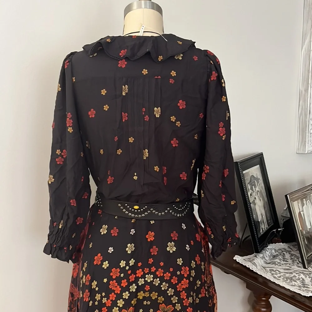 Free People Talsey Black Floral Maxi Dress Size X-Small - Picture 12 of 12